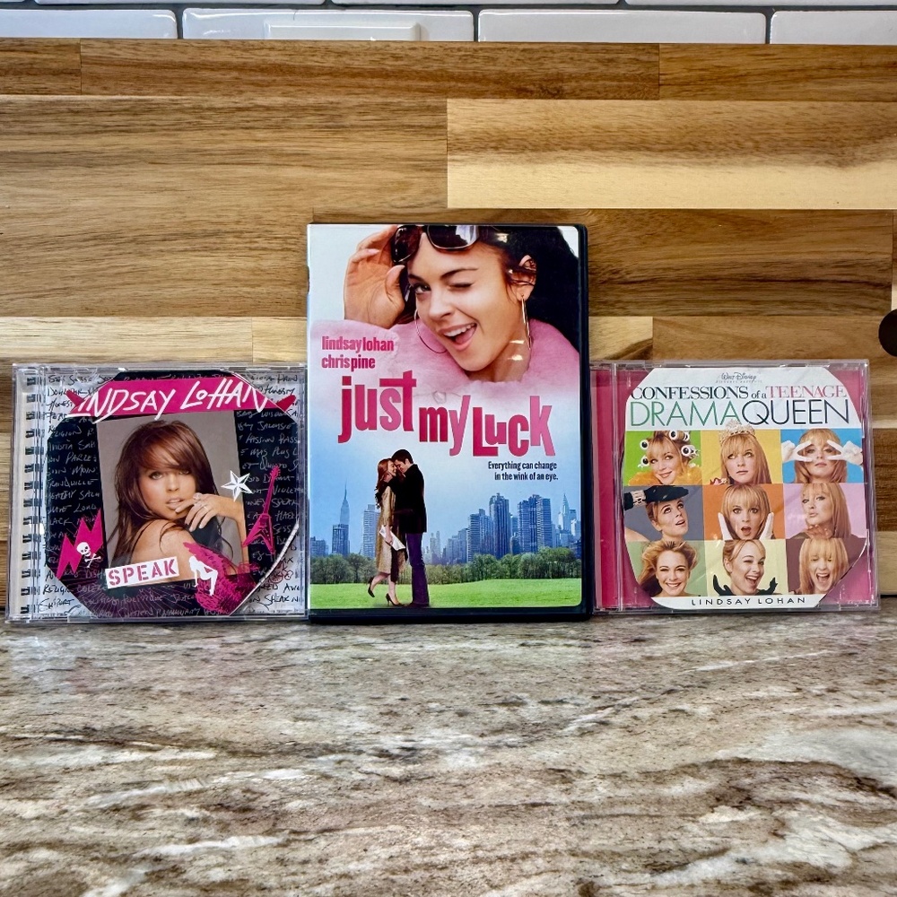 Lindsay Lohan Bundle Just My Luck DVD+Bonus Disc, Speak & Teen Drama Queen CD's